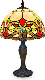 Tiffany Table Lamp Handcrafted Stained Glass Lampshade Stunning