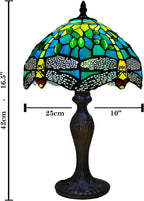 Tiffany Table Lamp Handcrafted Stained Glass Lampshade Stunning