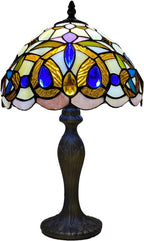 Tiffany Table Lamp Handcrafted Stained Glass Lampshade Stunning