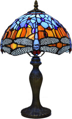 Tiffany Table Lamp Handcrafted Stained Glass Lampshade Stunning