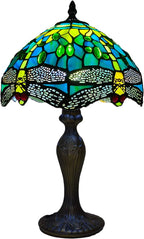 Tiffany Table Lamp Handcrafted Stained Glass Lampshade Stunning
