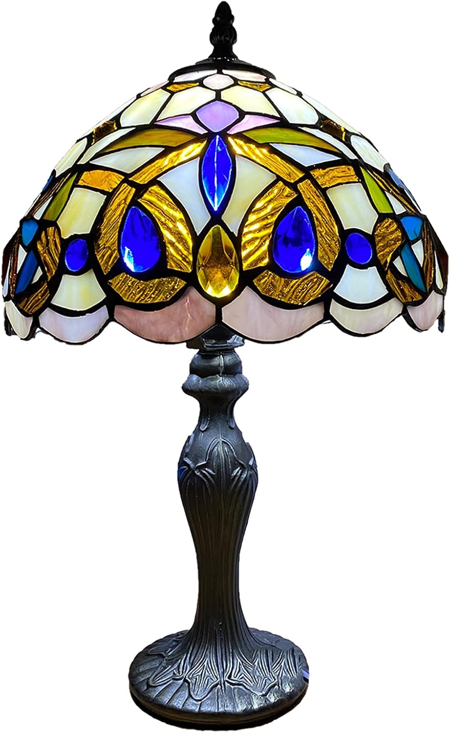 Tiffany Lamp 10 Inch Sapphire Dragonfly Stained Glass