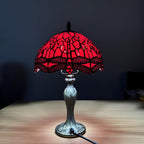 Tiffany Table Lamp Handcrafted Stained Glass Lampshade Stunning