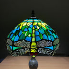 Tiffany Table Lamp Handcrafted Stained Glass Lampshade Stunning