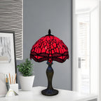 Tiffany Table Lamp Handcrafted Stained Glass Lampshade Stunning