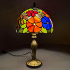 Tiffany Table Lamp Handcrafted Stained Glass Lampshade Stunning