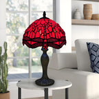 Tiffany Table Lamp Handcrafted Stained Glass Lampshade Stunning