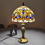 Tiffany Table Lamp Handcrafted Stained Glass Lampshade Stunning