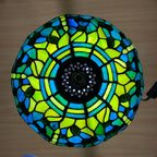 Tiffany Table Lamp Handcrafted Stained Glass Lampshade Stunning