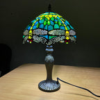 Tiffany Table Lamp Handcrafted Stained Glass Lampshade Stunning