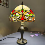 Tiffany Table Lamp Handcrafted Stained Glass Lampshade Stunning