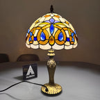 Tiffany Table Lamp Handcrafted Stained Glass Lampshade Stunning