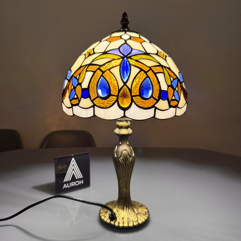 Tiffany Lamp 10 Inch Sapphire Dragonfly Stained Glass