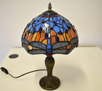 Tiffany Table Lamp Handcrafted Stained Glass Lampshade Stunning