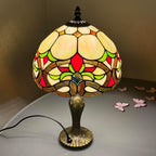 Tiffany Table Lamp Handcrafted Stained Glass Lampshade Stunning