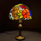 Tiffany Table Lamp Handcrafted Stained Glass Lampshade Stunning