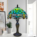 Tiffany Table Lamp Handcrafted Stained Glass Lampshade Stunning