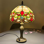 Tiffany Table Lamp Handcrafted Stained Glass Lampshade Stunning