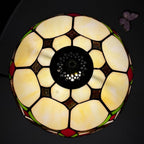Tiffany Table Lamp Handcrafted Stained Glass Lampshade Stunning