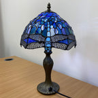 Tiffany Table Lamp Handcrafted Stained Glass Lampshade Stunning