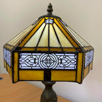 Tiffany Table Lamp Handcrafted Stained Glass Lampshade Stunning