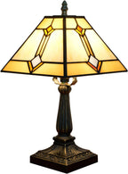 Tiffany Table Lamp Mission Style Stained Glass Antique