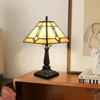 Tiffany Table Lamp Mission Style Stained Glass Antique