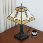 Tiffany Table Lamp Mission Style Stained Glass Antique