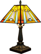 Tiffany Table Lamp Mission Style Stained Glass Antique