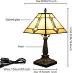 Tiffany Table Lamp Mission Style Stained Glass Antique