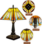 Tiffany Table Lamp Mission Style Stained Glass Antique
