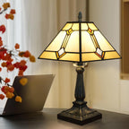 Tiffany Table Lamp Mission Style Stained Glass Antique