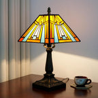 Tiffany Table Lamp Mission Style Stained Glass Antique