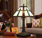 Tiffany Table Lamp Mission Style Stained Glass Antique