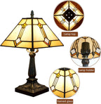 Tiffany Table Lamp Mission Style Stained Glass Antique
