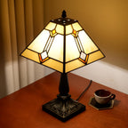 Tiffany Table Lamp Mission Style Stained Glass Antique