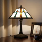 Tiffany Table Lamp Mission Style Stained Glass Antique