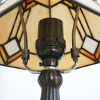 Tiffany Table Lamp Mission Style Stained Glass Antique