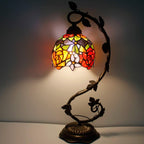 Tiffany Table Lamp Rose Style Stained Glass Reading