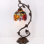 Tiffany Table Lamp Rose Style Stained Glass Reading