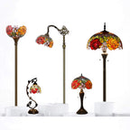 Tiffany Table Lamp Rose Style Stained Glass Reading