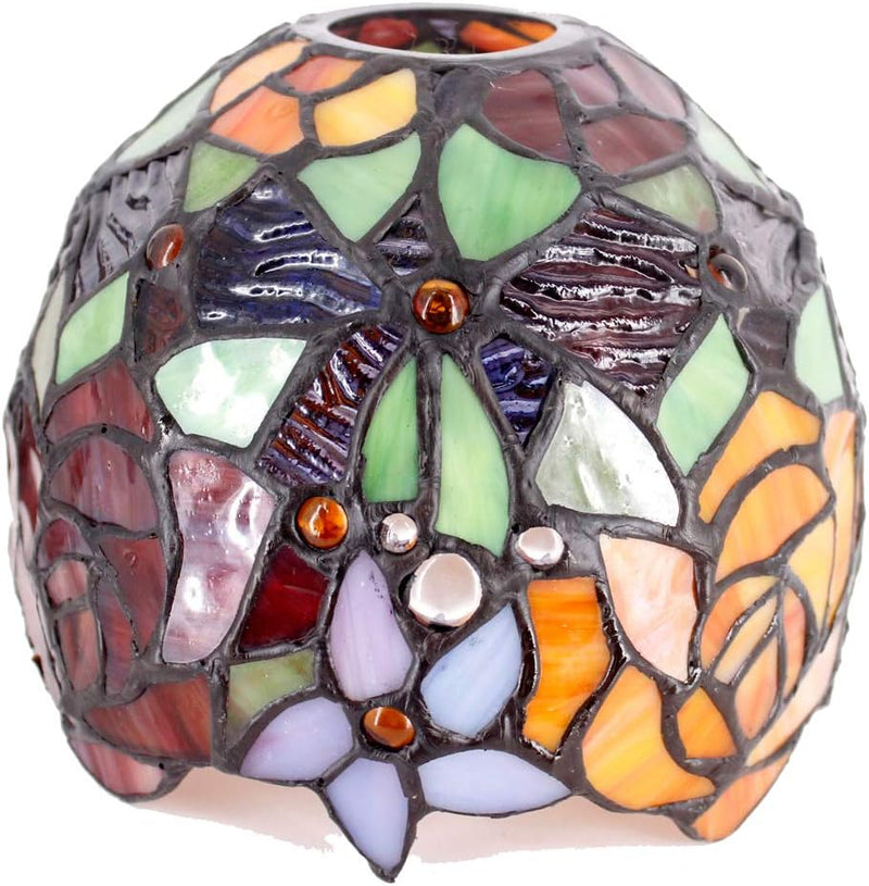 Tiffany Table Lamp Rose Style Stained Glass Reading