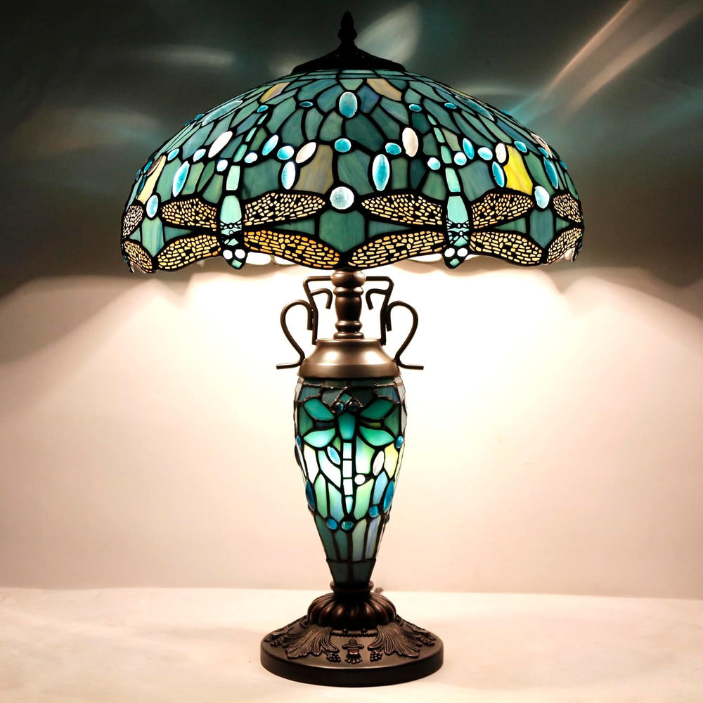 Tiffany Table Lamp Sea Stained Glass Dragonfly Style