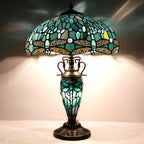 Tiffany Table Lamp Sea Stained Glass Dragonfly Style