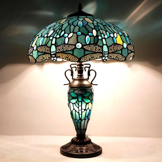 Tiffany Table Lamp Sea Stained Glass Dragonfly Style