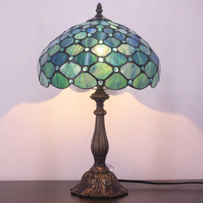 Tiffany Table Lamp Stained Glass 12x12x19 Inch Sea