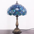 Tiffany Table Lamp Stained Glass 12x12x19 Inch Sea