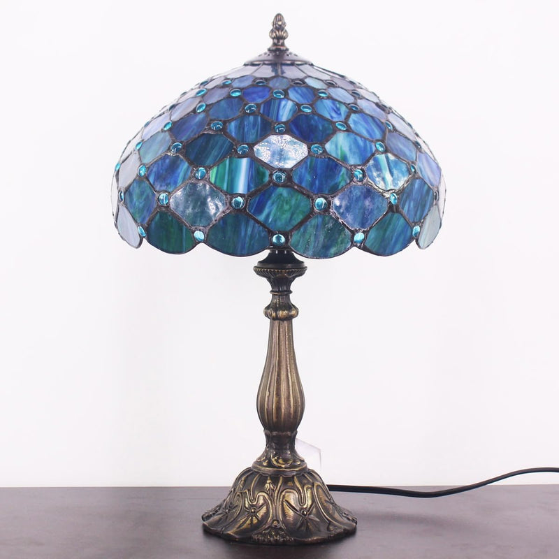 Tiffany Table Lamp Stained Glass 12x12x19 Inch Sea