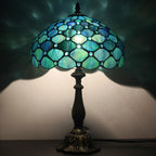 Tiffany Table Lamp Stained Glass 12x12x19 Inch Sea