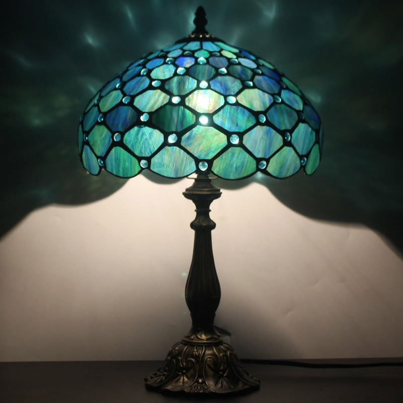 Tiffany Table Lamp Stained Glass 12x12x19 Inch Sea
